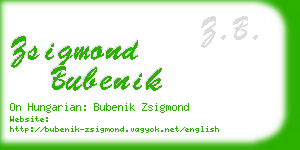 zsigmond bubenik business card